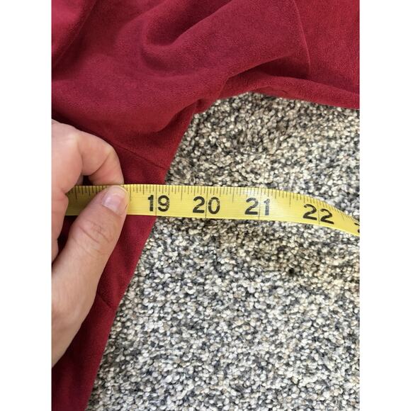 ABS by Allen Schwartz Suede Long sleeve Dress Red Size 8 Button Front Holiday - Picture 6 of 6